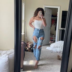 BDG high rise distressed mom jeans